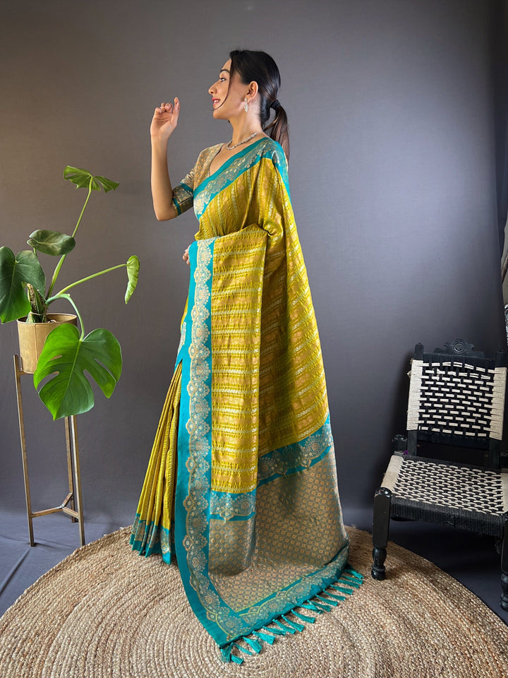 Elegant Soft-Silk Saree | Zari-Weaving for Special Events & Weddings