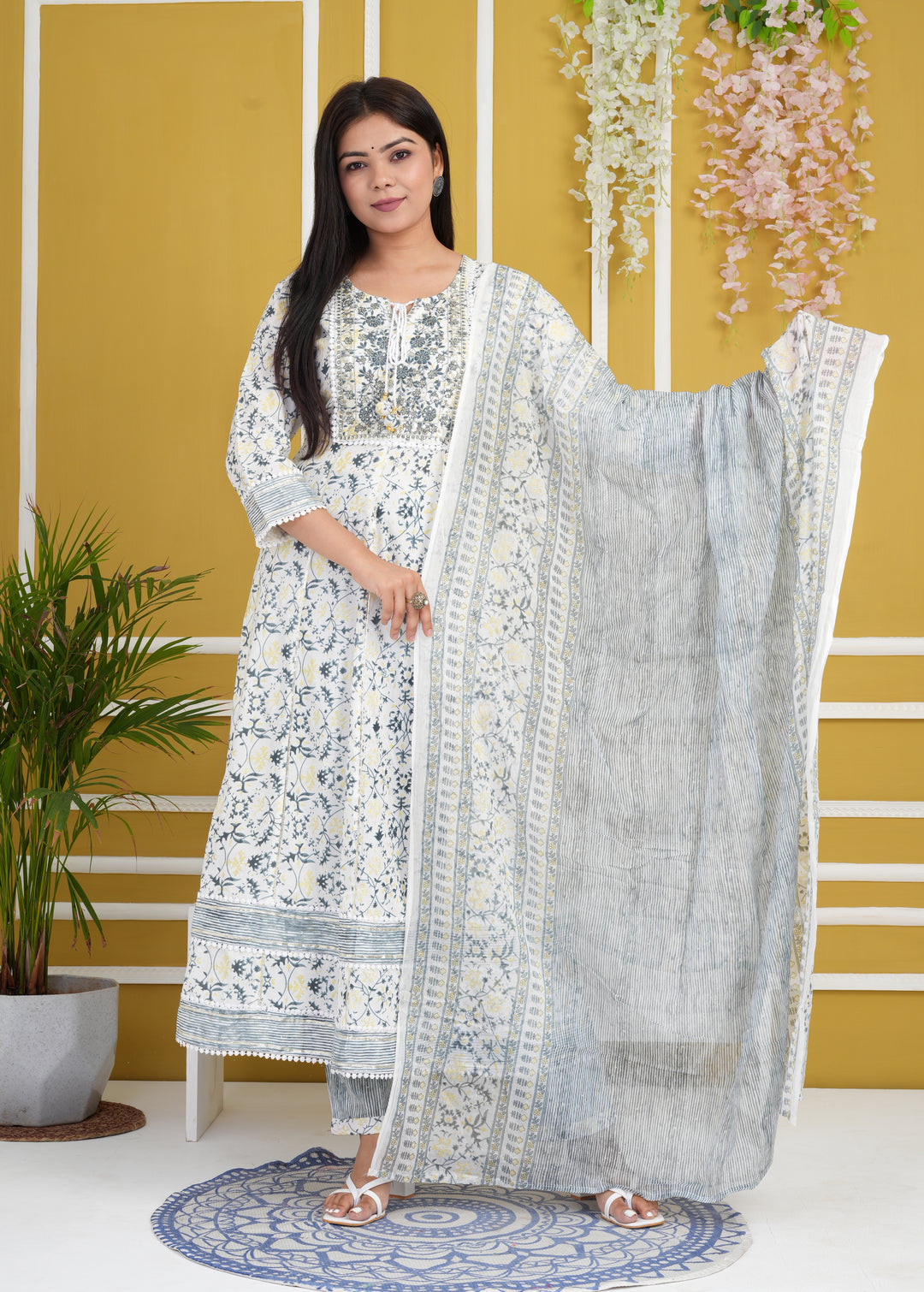 Elegant Rayon Cotton Salwar Kameez with Floral Print | Comfortable Ethnic Wear for Daily & Festive Occasions