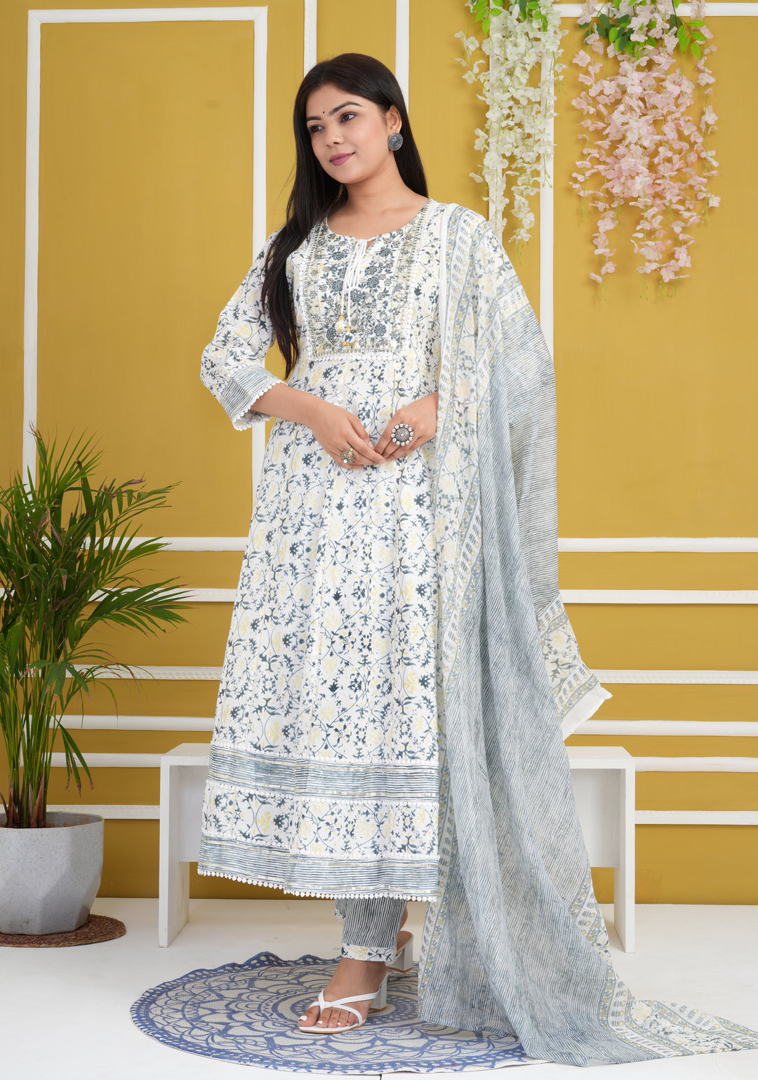 Elegant Rayon Cotton Salwar Kameez with Floral Print | Comfortable Ethnic Wear for Daily & Festive Occasions