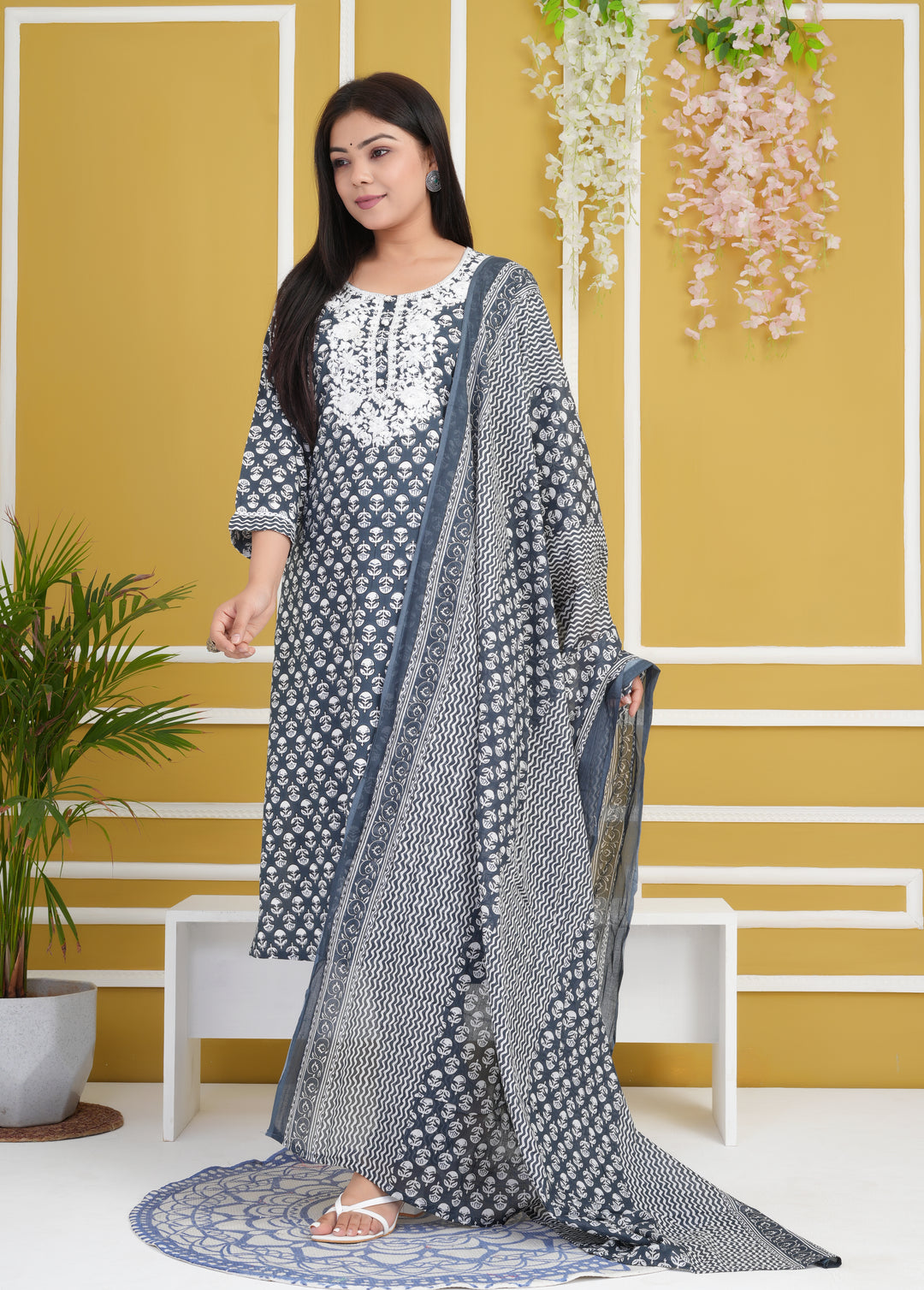 Elegant Rayon Cotton Salwar Kameez with Floral Print | Comfortable Ethnic Wear for Daily & Festive Occasions