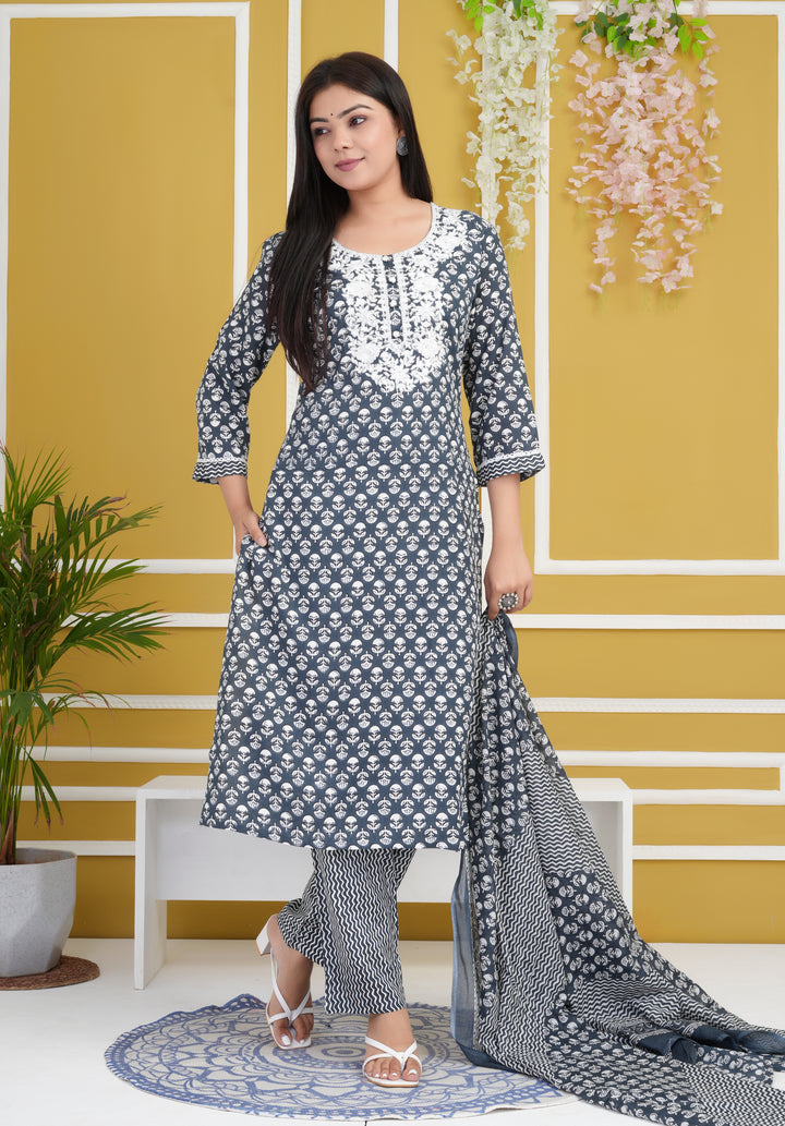 Elegant Rayon Cotton Salwar Kameez with Floral Print | Comfortable Ethnic Wear for Daily & Festive Occasions