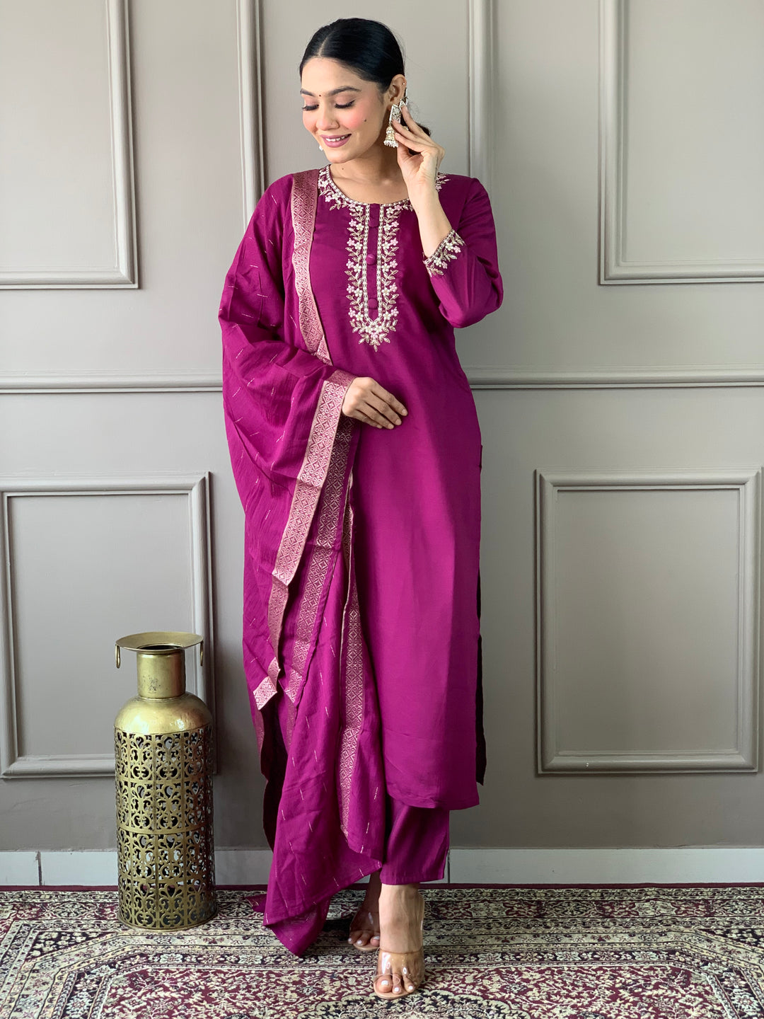 Viscose Chanderi Salwar Kameez for Women | Elegant Traditional Ethnic Wear