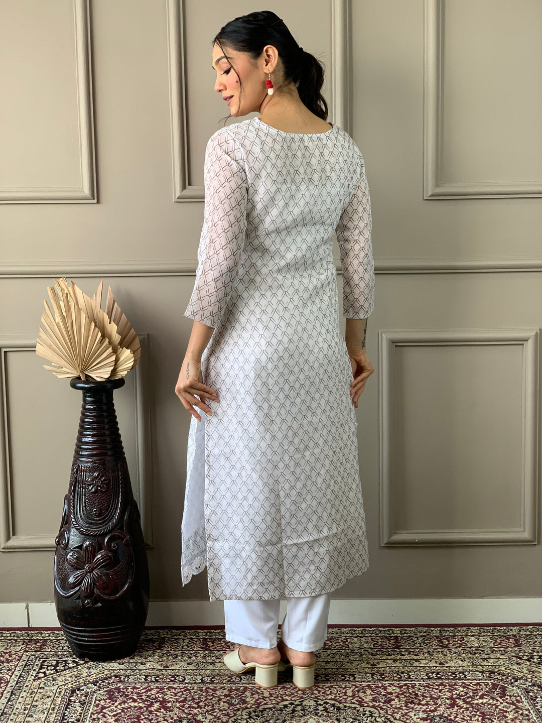 Off White Linen Cotton Salwar Kameez for Women | Elegant Traditional Ethnic Wear