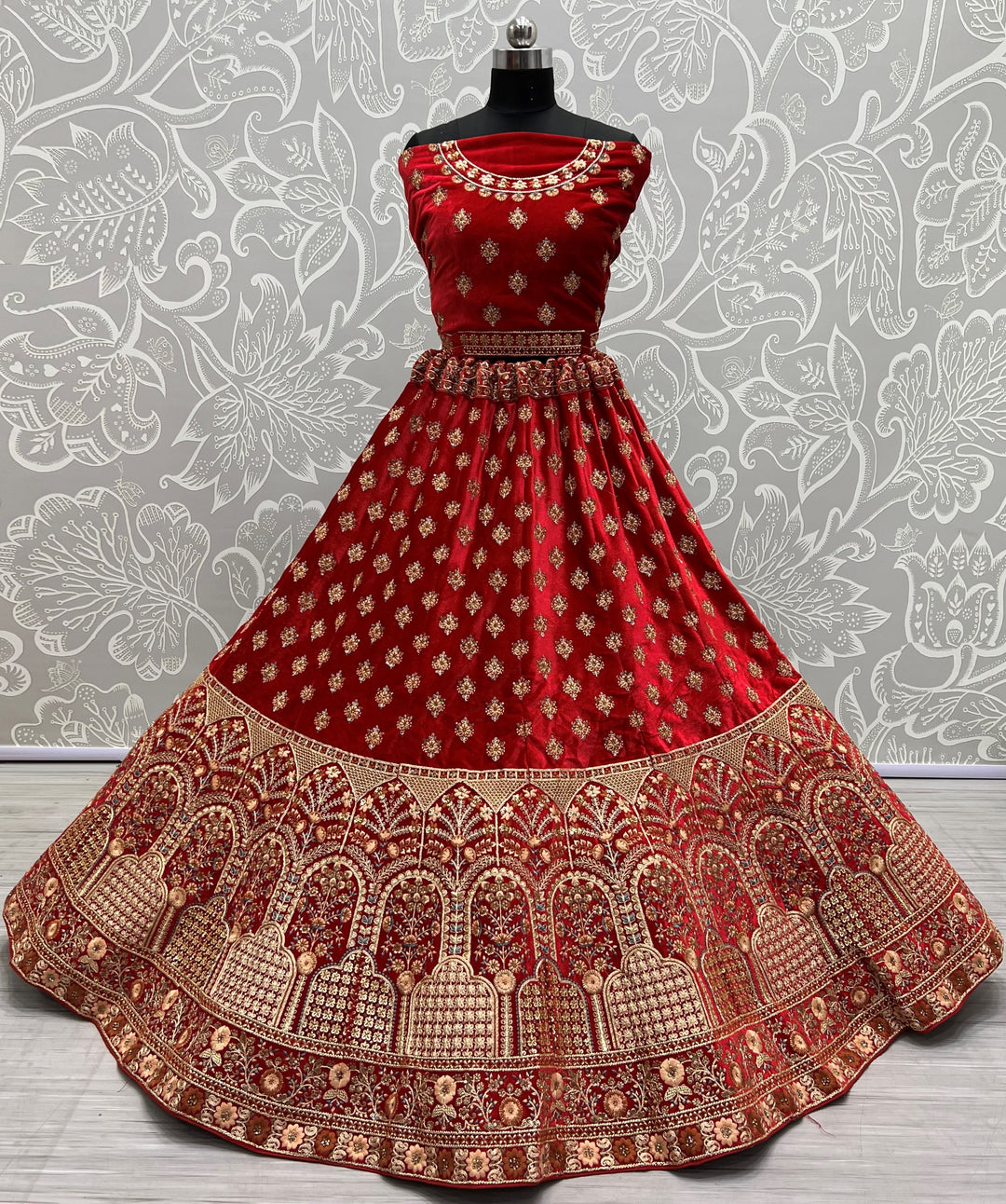 Velvet Dori & Diamond Work Lehenga | Perfect for Weddings & Special Events