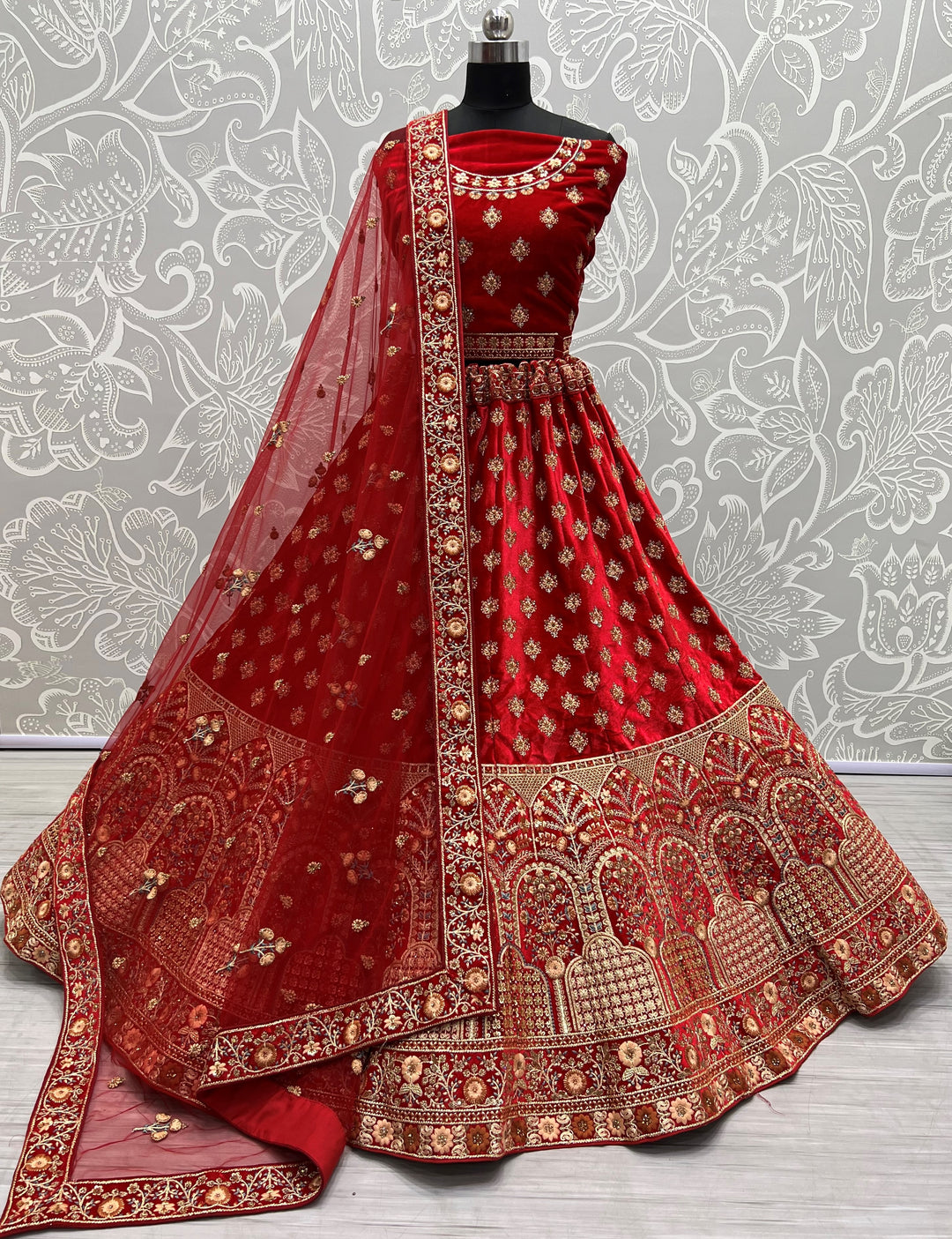 Velvet Dori & Diamond Work Lehenga | Perfect for Weddings & Special Events