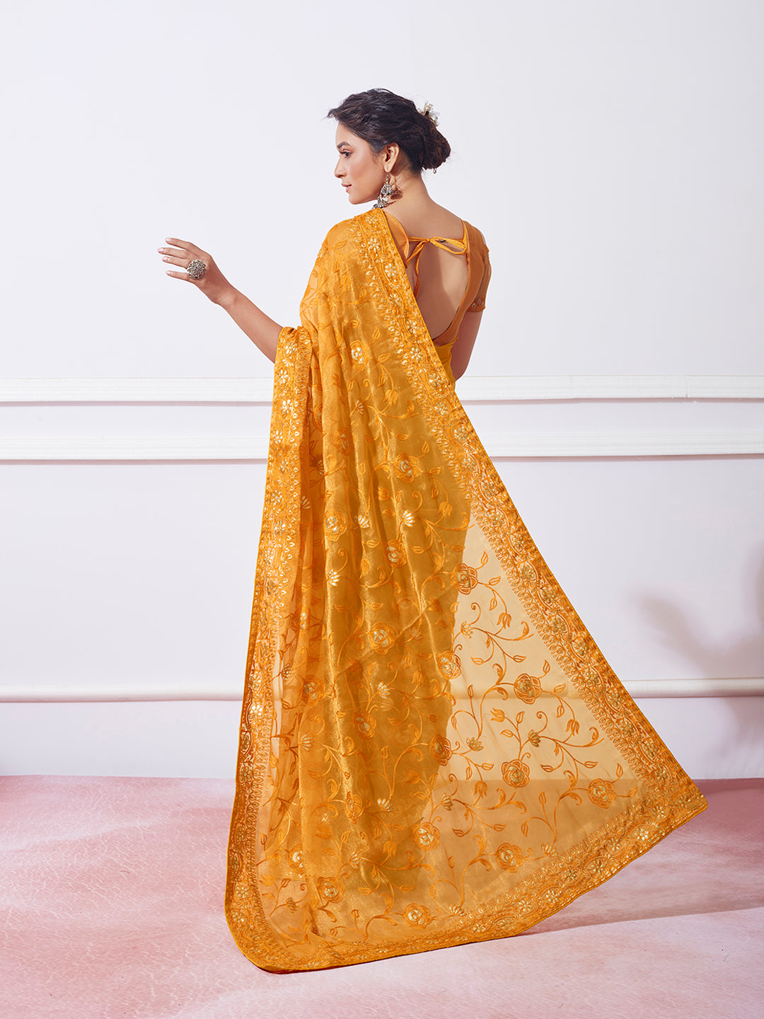 Designer Banarasi-Silk Saree with Thread Embroidery for Special Events | Elegant Traditional Attire