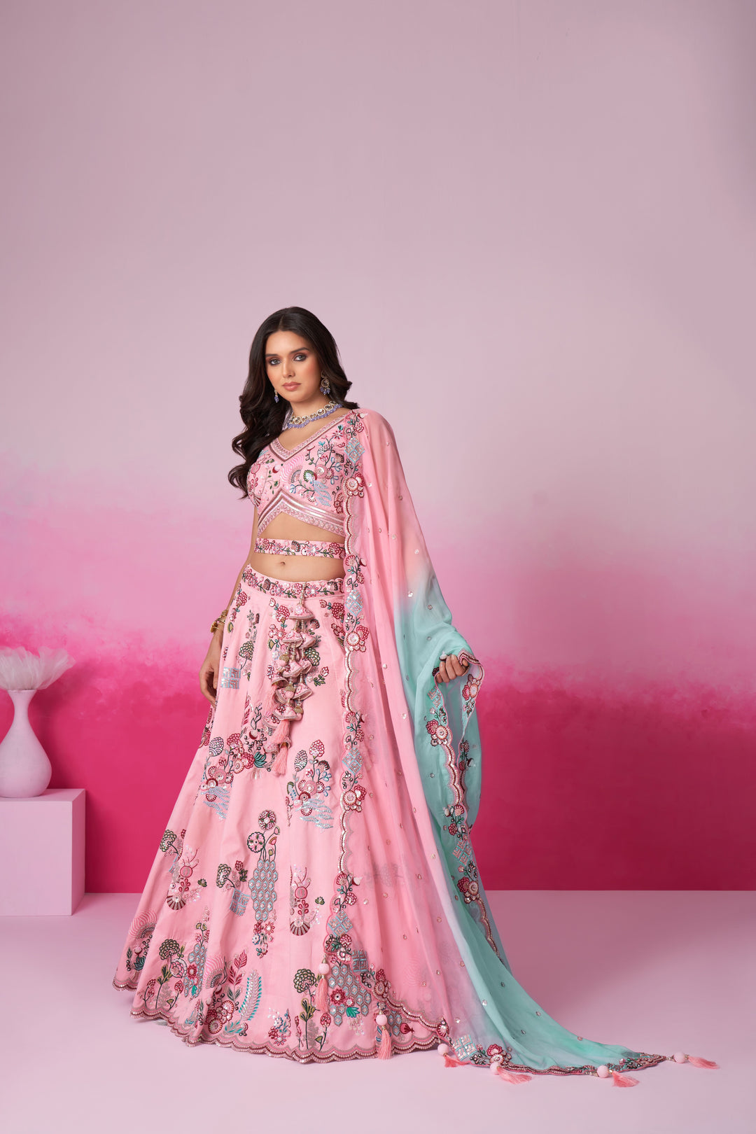 Designer Embroidered Silk Lehenga | Wedding, Party, Reception Wear