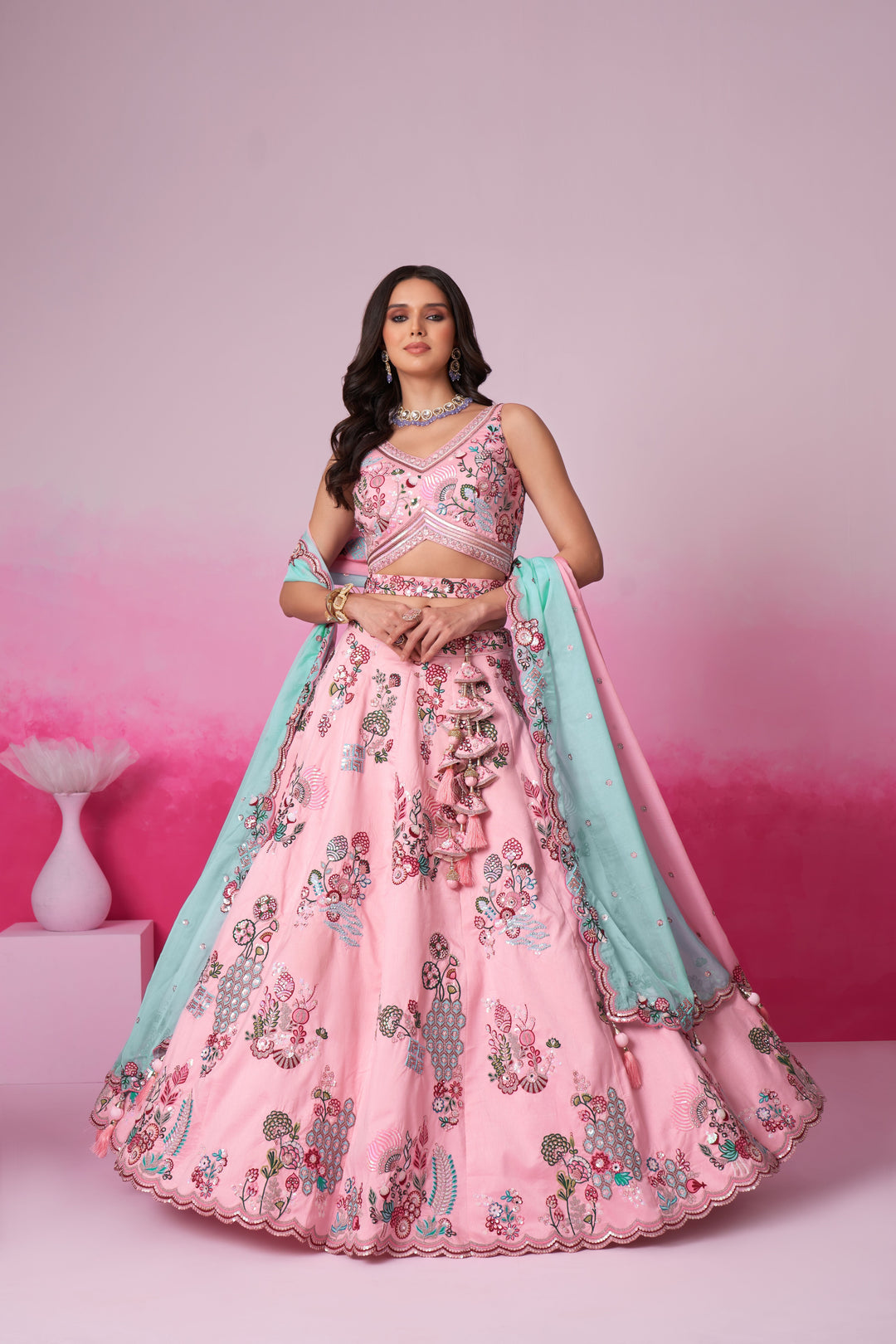 Designer Embroidered Silk Lehenga | Wedding, Party, Reception Wear