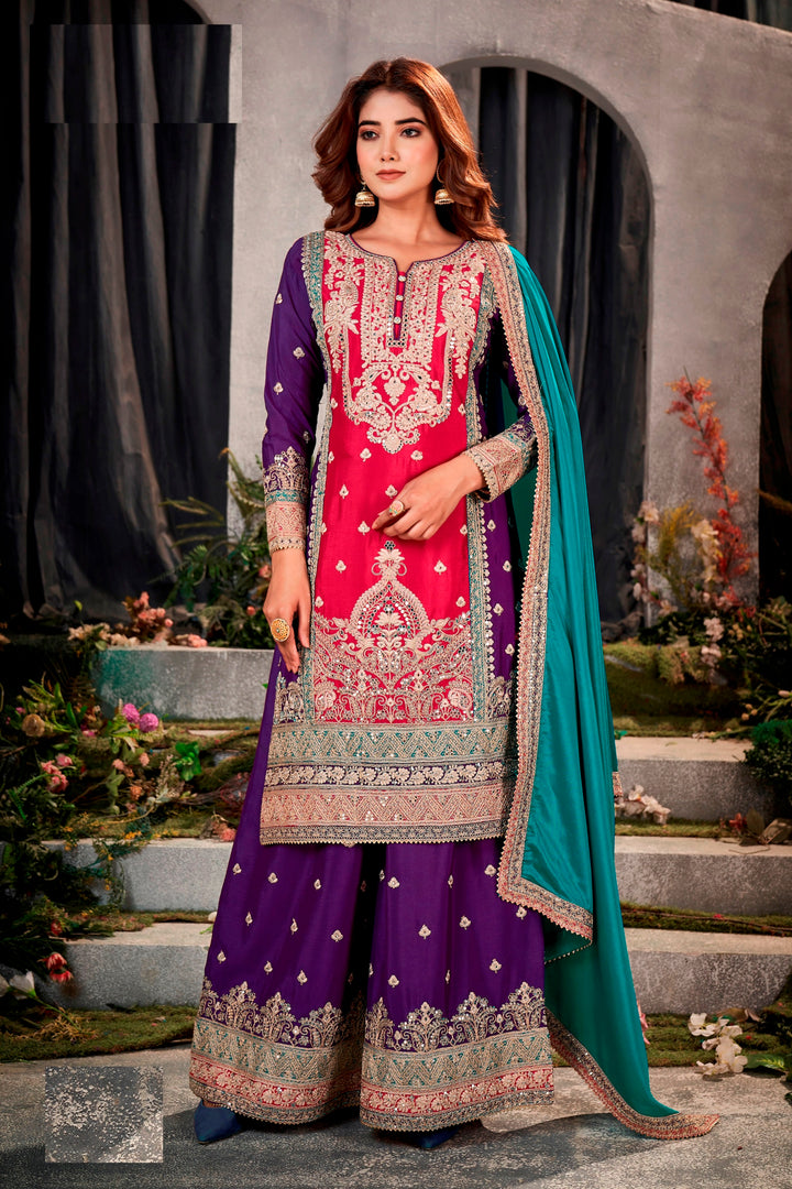 Chinon Fabric Palazzo for Women | Elegant & Comfortable Ethnic Wear