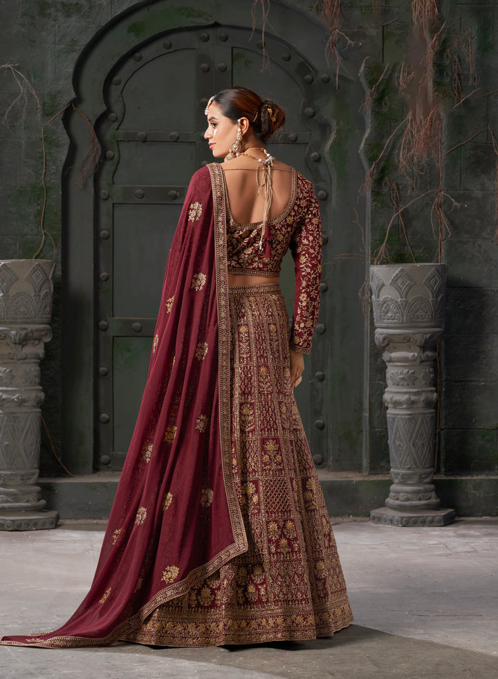 Heavy Designer Georgette Lehenga with Embroidery | Wedding & Special Event