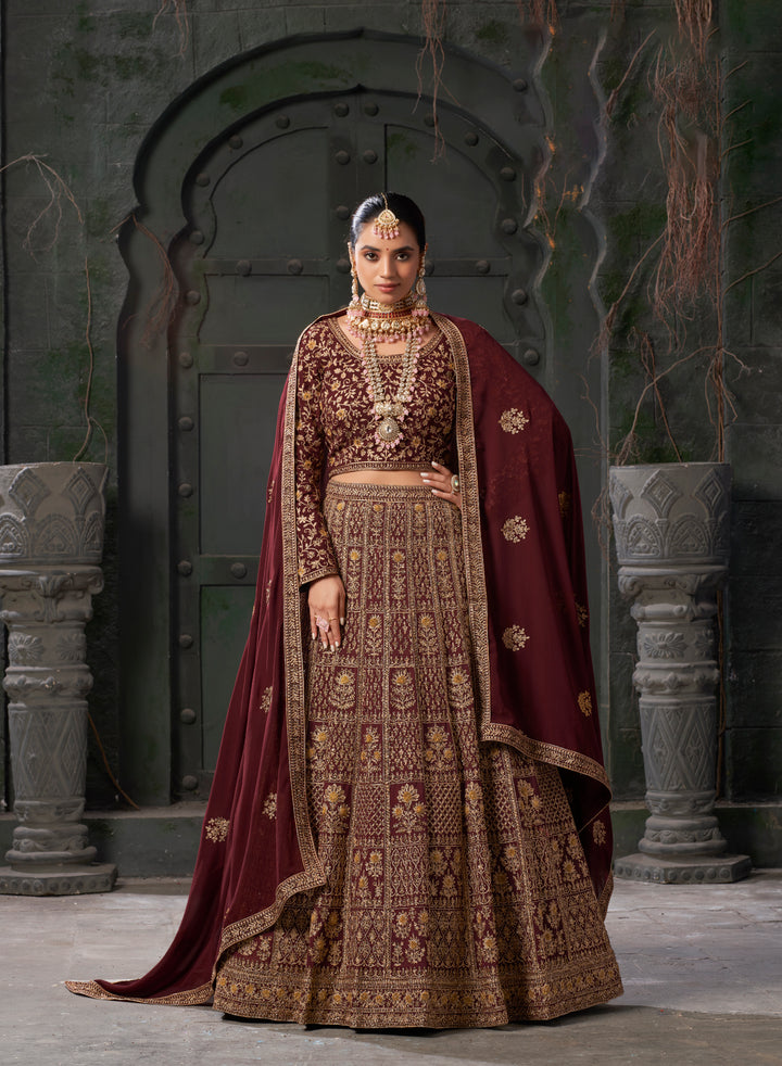 Heavy Designer Georgette Lehenga with Embroidery | Wedding & Special Event