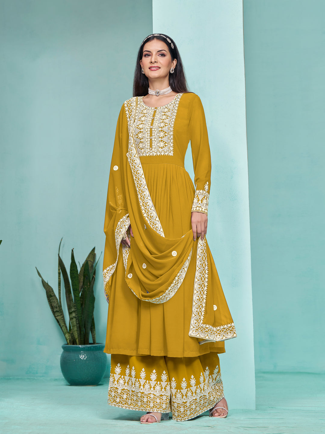 Faux Georgette Palazzo for Women | Stylish & Comfortable Ethnic Wear