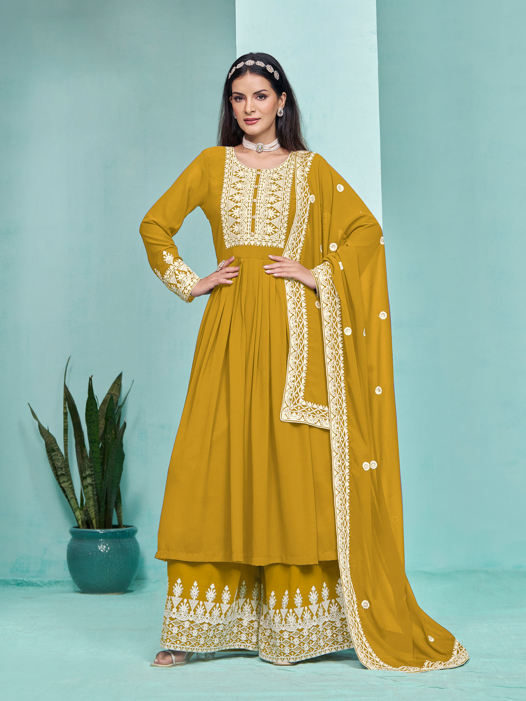 Faux Georgette Palazzo for Women | Stylish & Comfortable Ethnic Wear