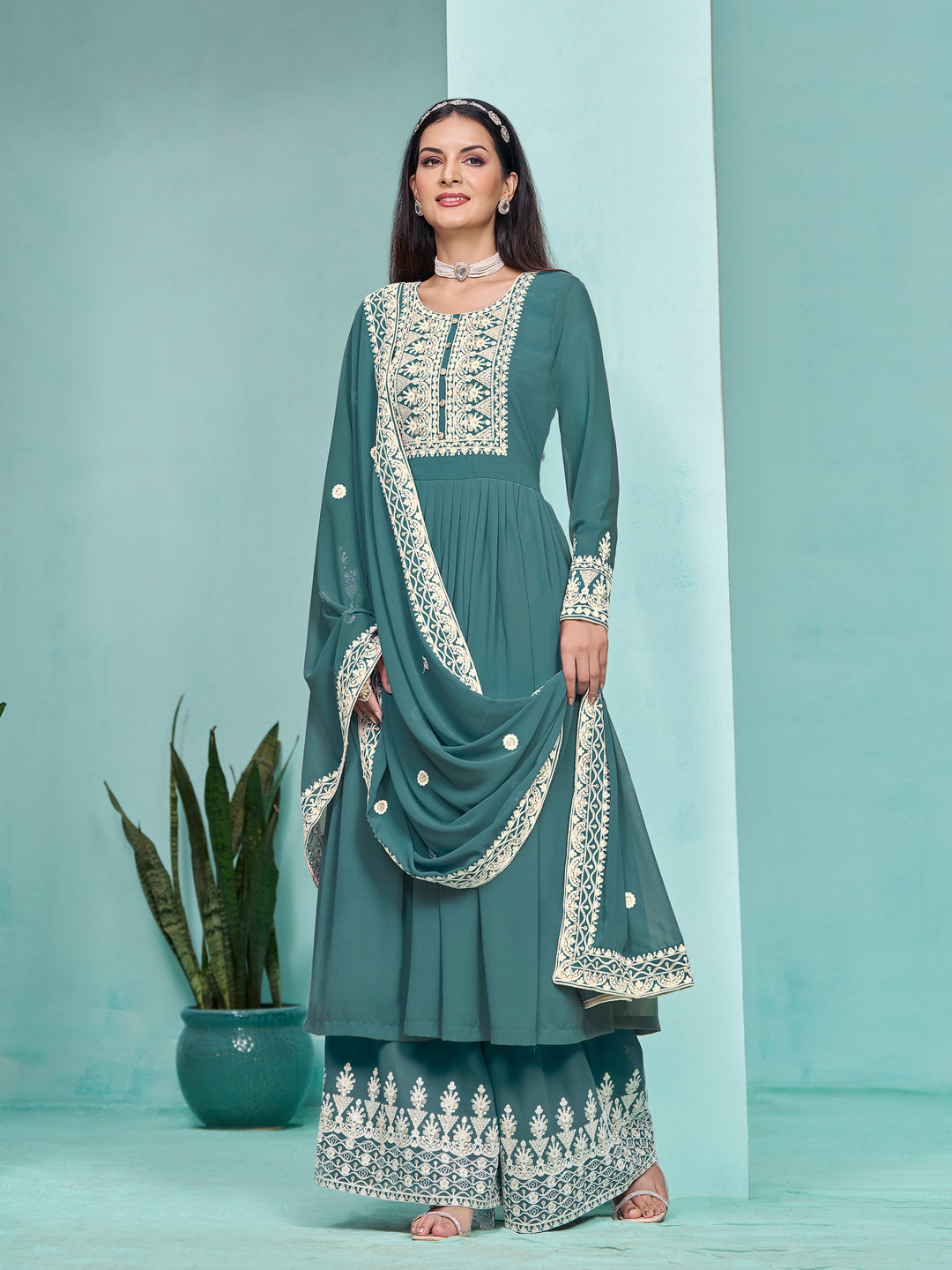 Faux Georgette Palazzo for Women | Stylish & Comfortable Ethnic Wear