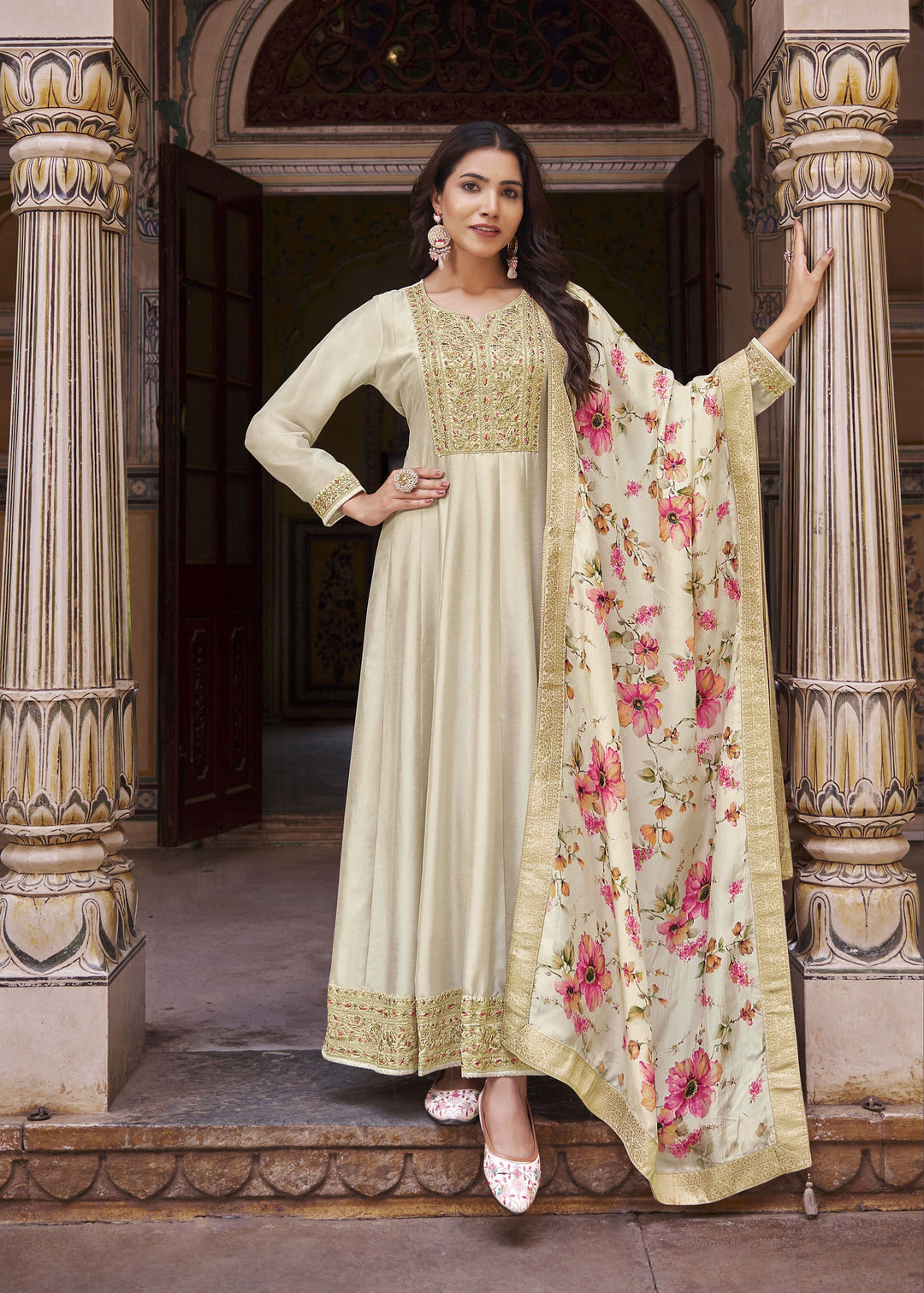 Vichitra Silk Anarkali for Women | Elegant & Traditional Ethnic Wear