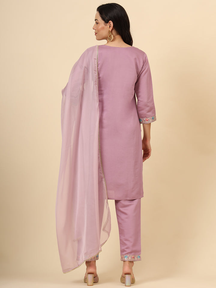 Elegant Silk Blend Salwar Kameez with Embellished Detailing | Perfect Ethnic Wear for Women