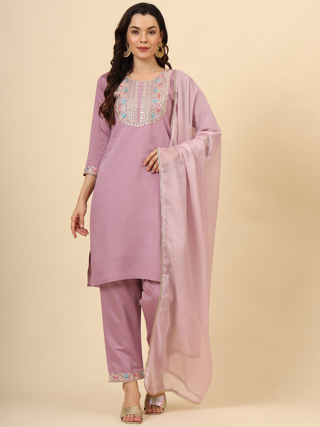 Elegant Silk Blend Salwar Kameez with Embellished Detailing | Perfect Ethnic Wear for Women