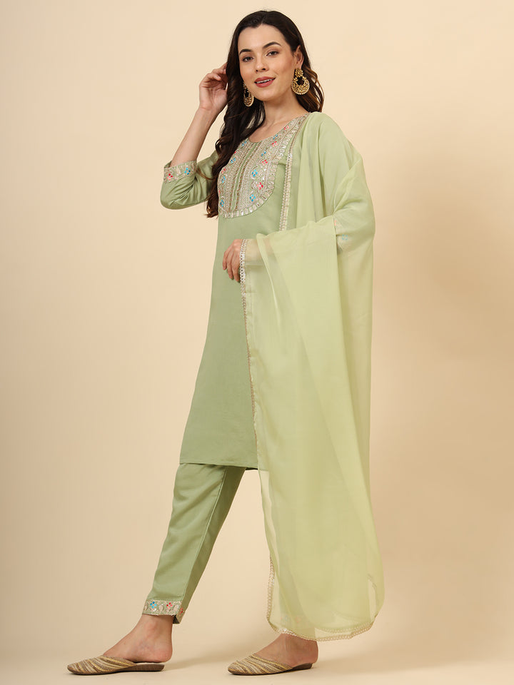 Elegant Silk Blend Salwar Kameez with Embellished Detailing | Perfect Ethnic Wear for Women