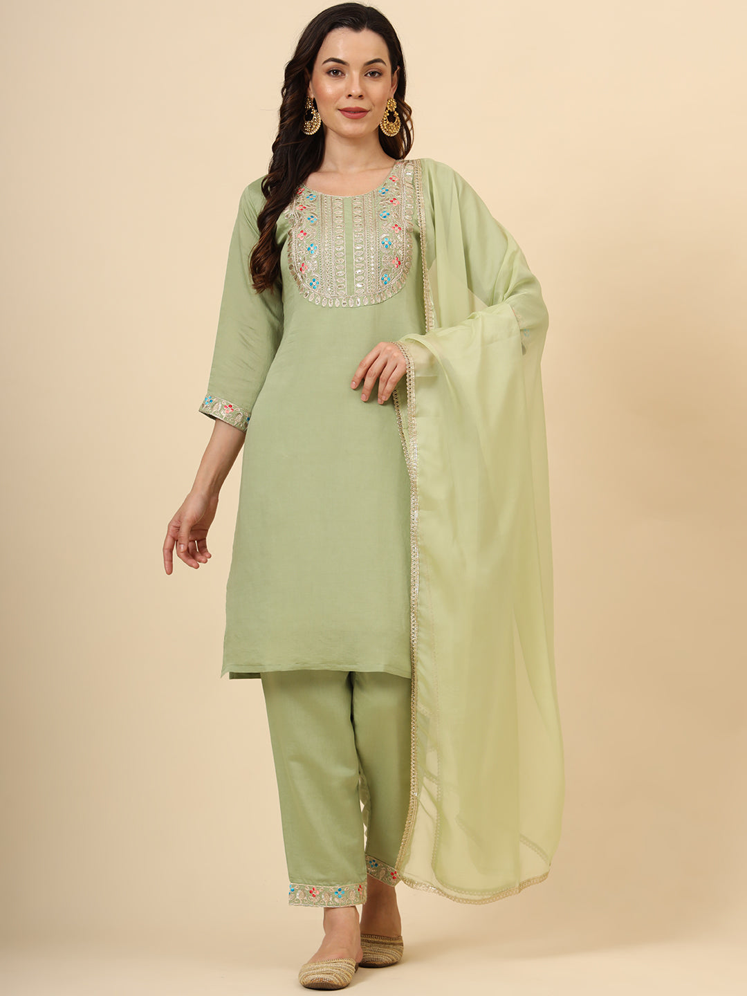 Elegant Silk Blend Salwar Kameez with Embellished Detailing | Perfect Ethnic Wear for Women