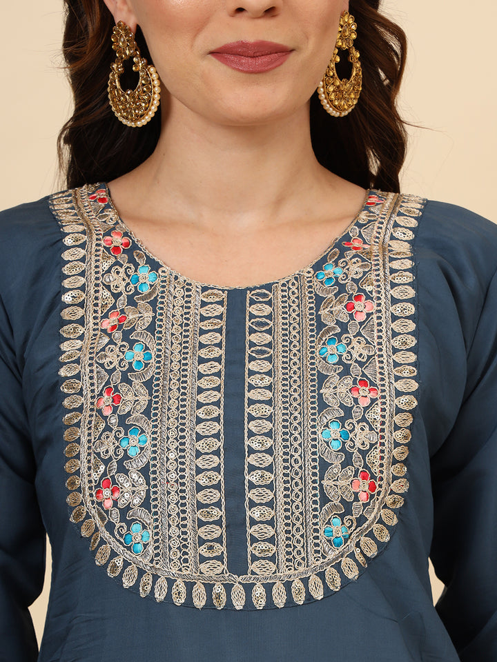 Elegant Silk Blend Salwar Kameez with Embellished Detailing | Perfect Ethnic Wear for Women