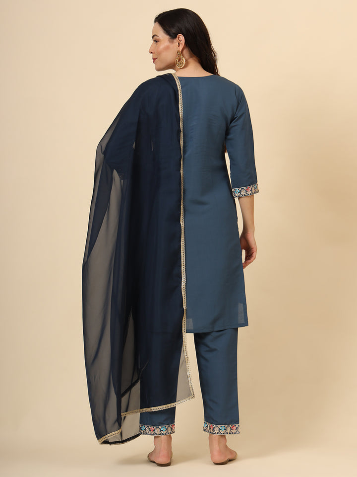 Elegant Silk Blend Salwar Kameez with Embellished Detailing | Perfect Ethnic Wear for Women