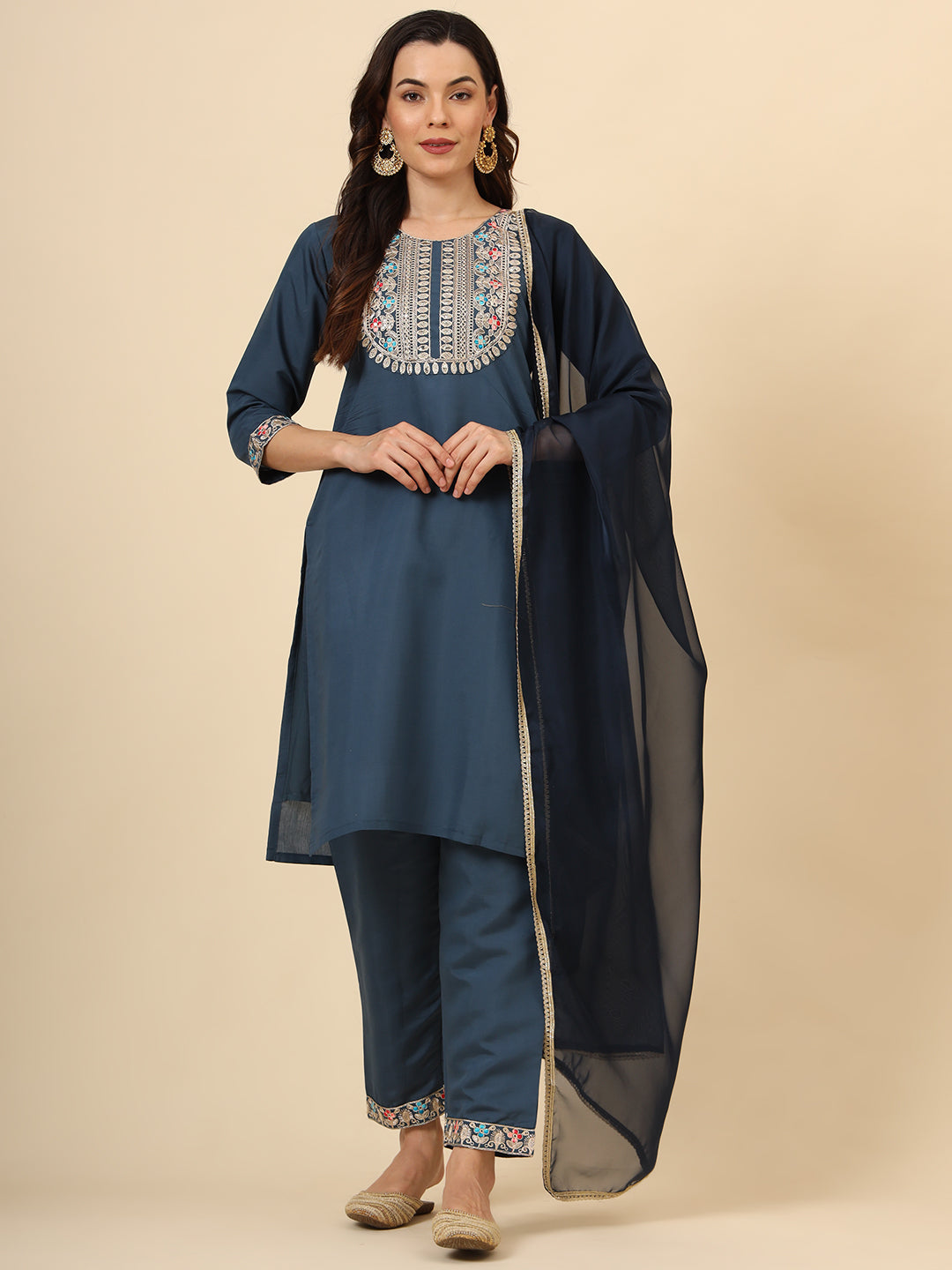 Elegant Silk Blend Salwar Kameez with Embellished Detailing | Perfect Ethnic Wear for Women