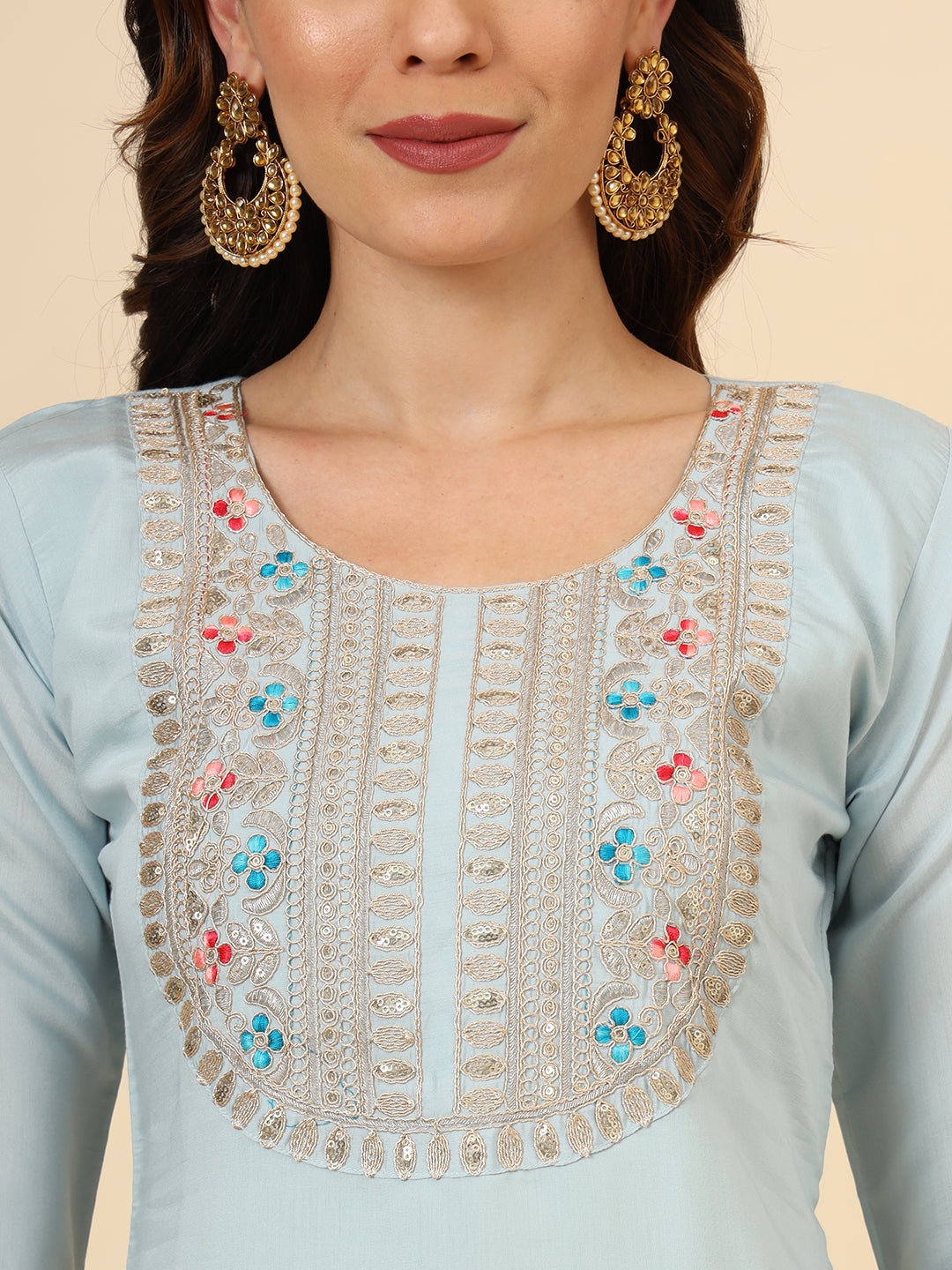 Elegant Silk Blend Salwar Kameez with Embellished Detailing | Perfect Ethnic Wear for Women