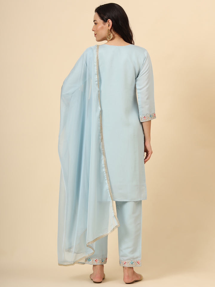 Elegant Silk Blend Salwar Kameez with Embellished Detailing | Perfect Ethnic Wear for Women