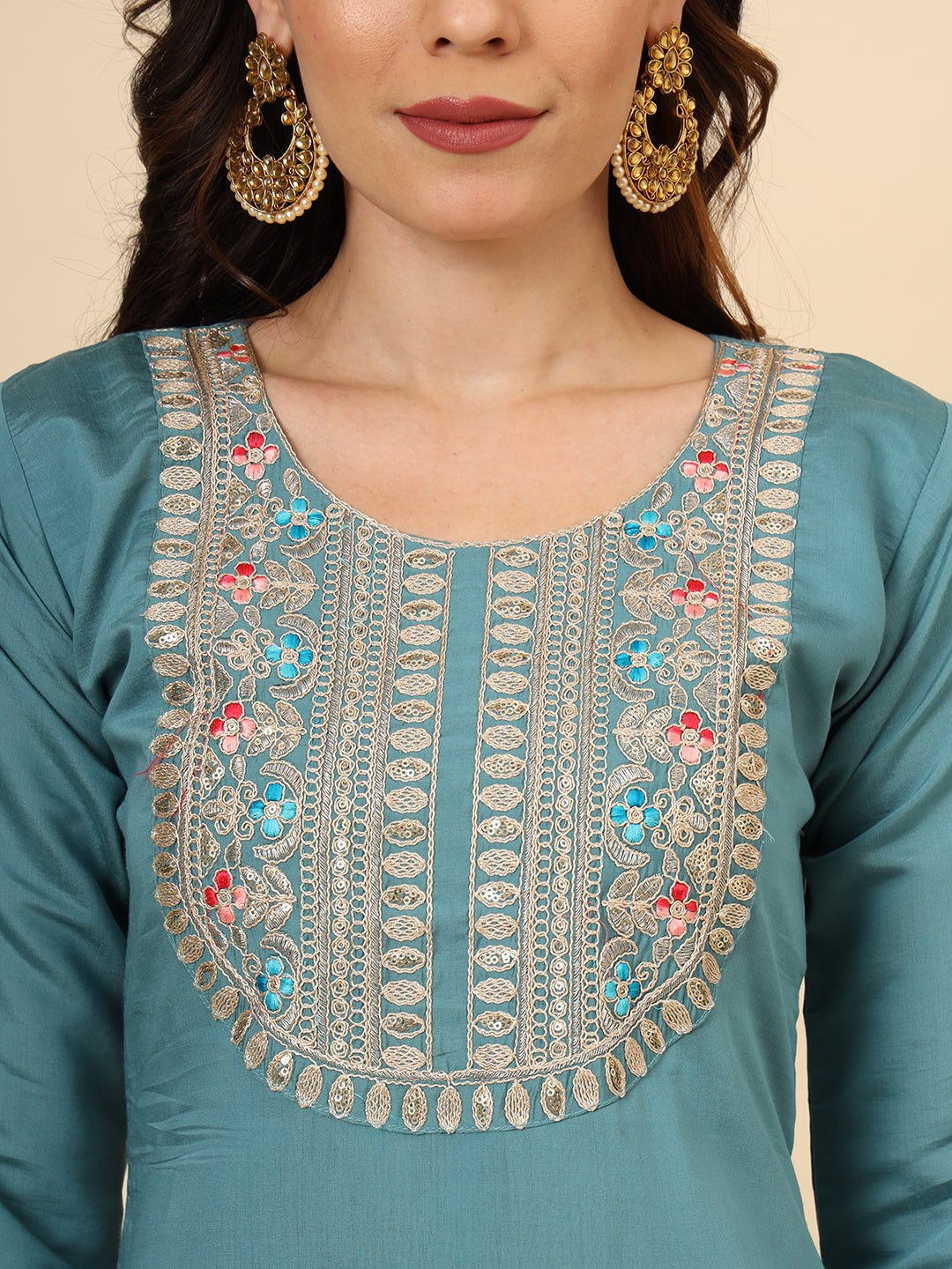 Elegant Silk Blend Salwar Kameez with Embellished Detailing | Perfect Ethnic Wear for Women