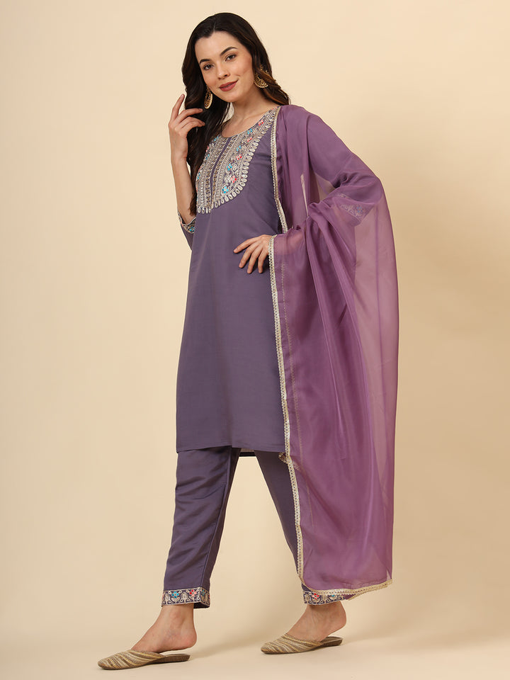 Elegant Silk Blend Salwar Kameez with Embellished Detailing | Perfect Ethnic Wear for Women