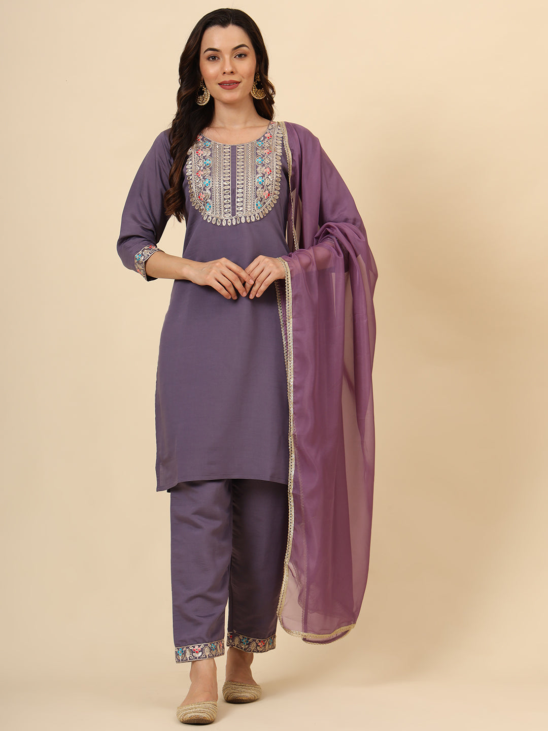 Elegant Silk Blend Salwar Kameez with Embellished Detailing | Perfect Ethnic Wear for Women