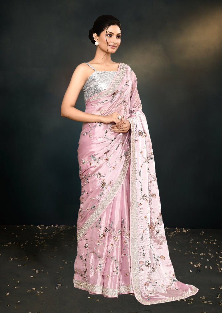 Elegant Satin Silk Saree with | A Graceful Addition to Your Wardrobe