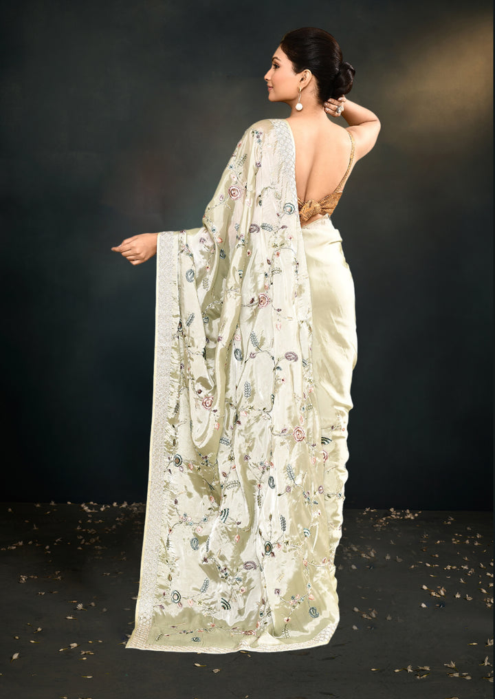 Elegant Satin Silk Saree with | A Graceful Addition to Your Wardrobe