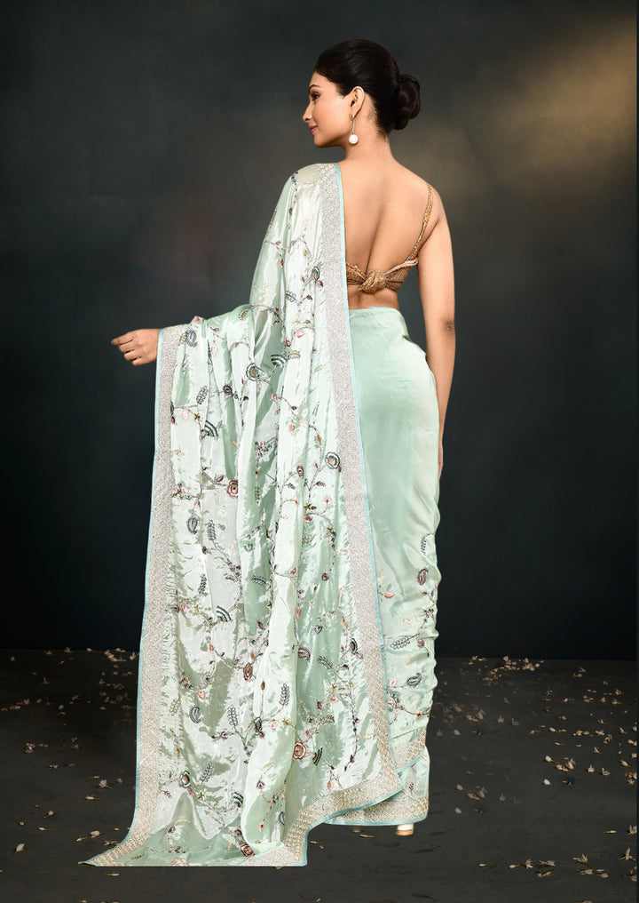 Elegant Satin Silk Saree with | A Graceful Addition to Your Wardrobe