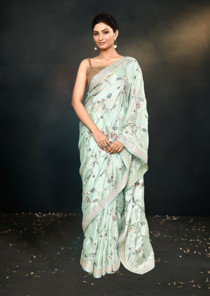 Elegant Satin Silk Saree with | A Graceful Addition to Your Wardrobe