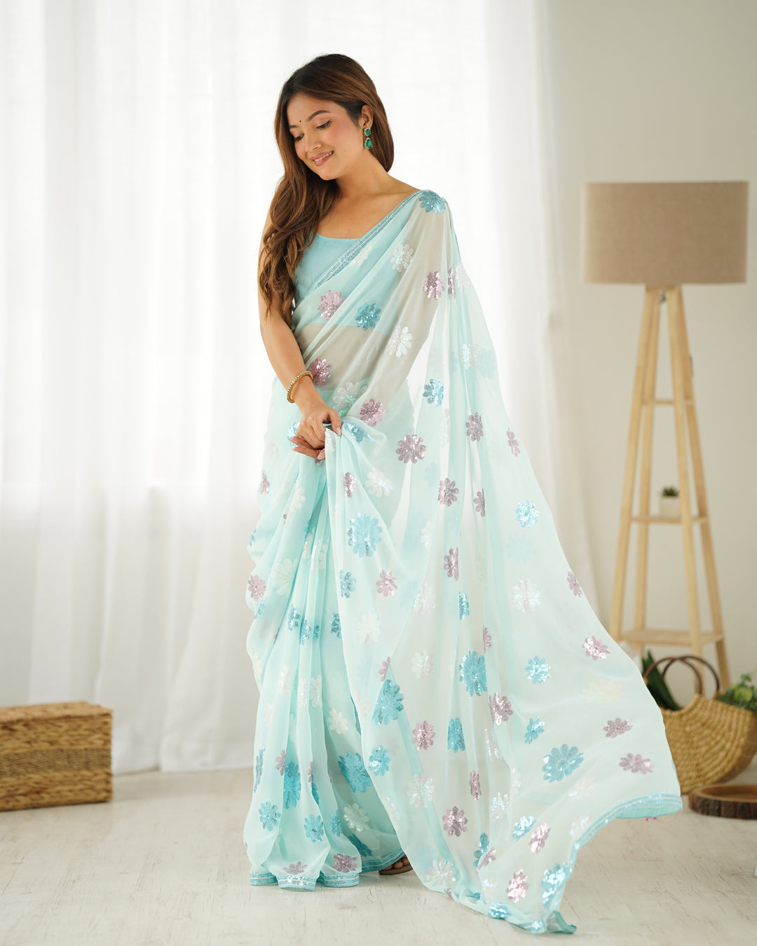 Elegant Faux Georgette Saree with | Unmatched Beauty for Grand Occasions