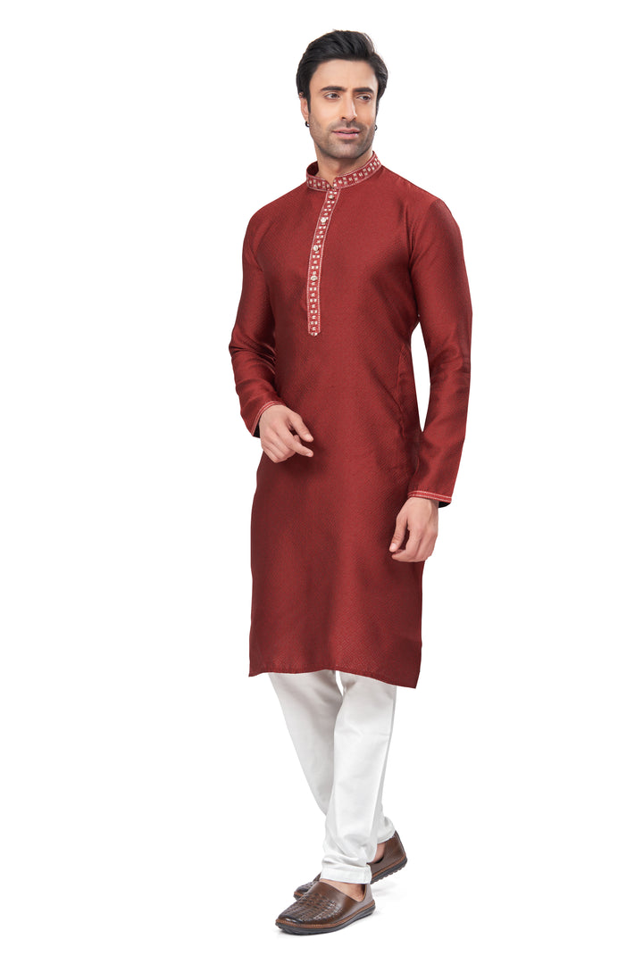 Designer Men's Kurta with Mirror Embroidery | Festive Kurta Traditional Kurta