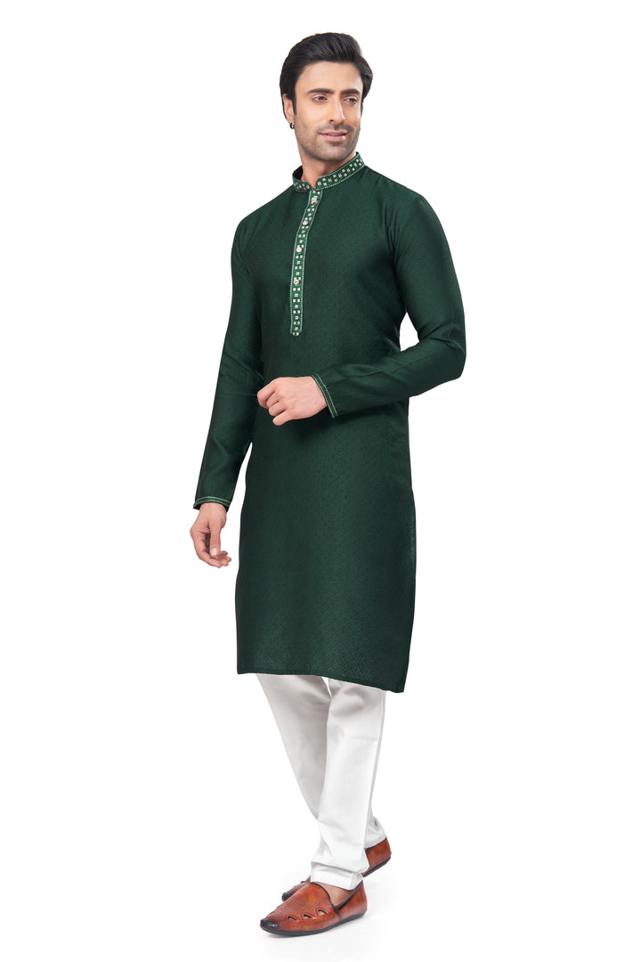 Designer Men's Kurta with Mirror Embroidery | Festive Kurta Traditional Kurta