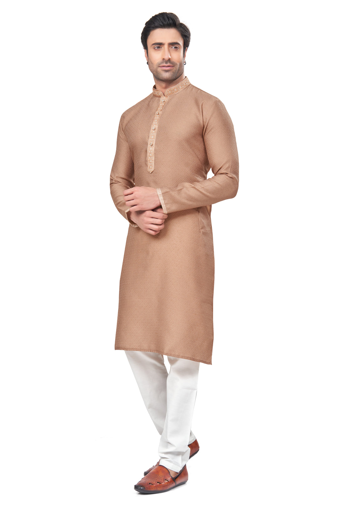 Designer Men's Kurta with Mirror Embroidery | Festive Kurta Traditional Kurta