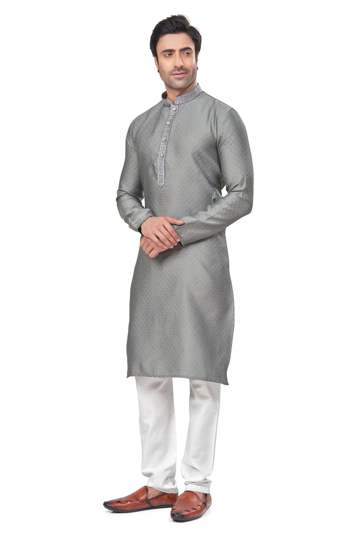 Designer Men's Kurta with Mirror Embroidery | Festive Kurta Traditional Kurta