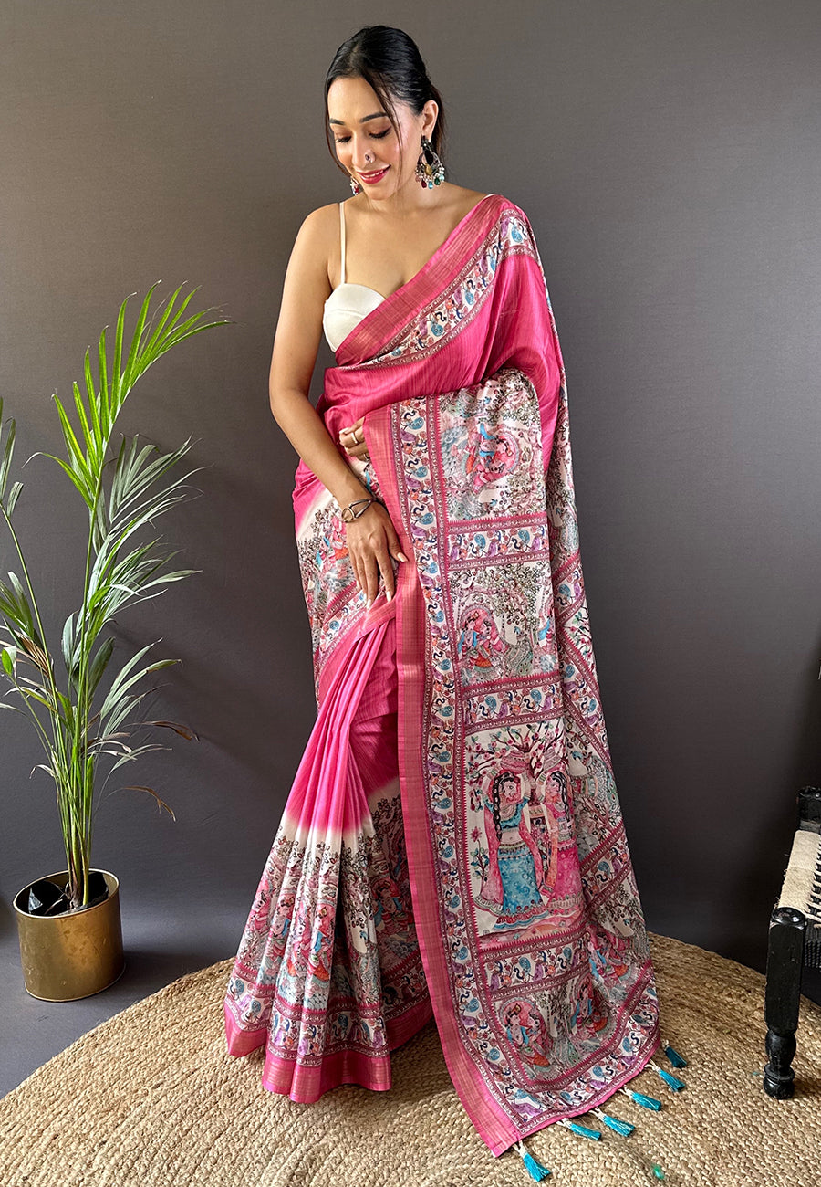 Charming Tussar Silk Saree with | Unmatched Beauty for Grand Occasions