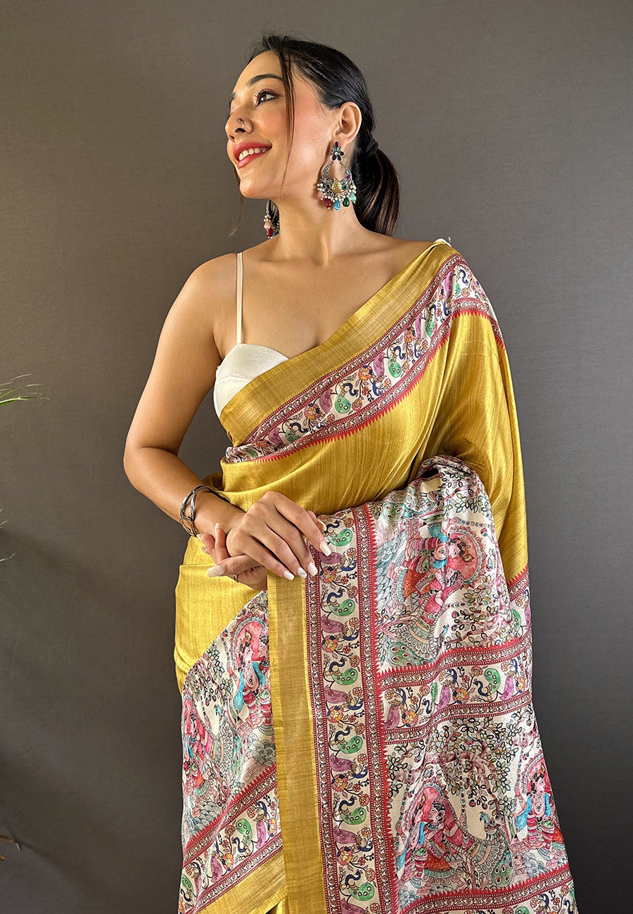 Charming Tussar Silk Saree with | Unmatched Beauty for Grand Occasions