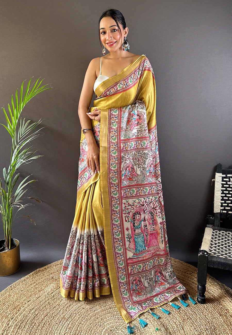 Charming Tussar Silk Saree with | Unmatched Beauty for Grand Occasions