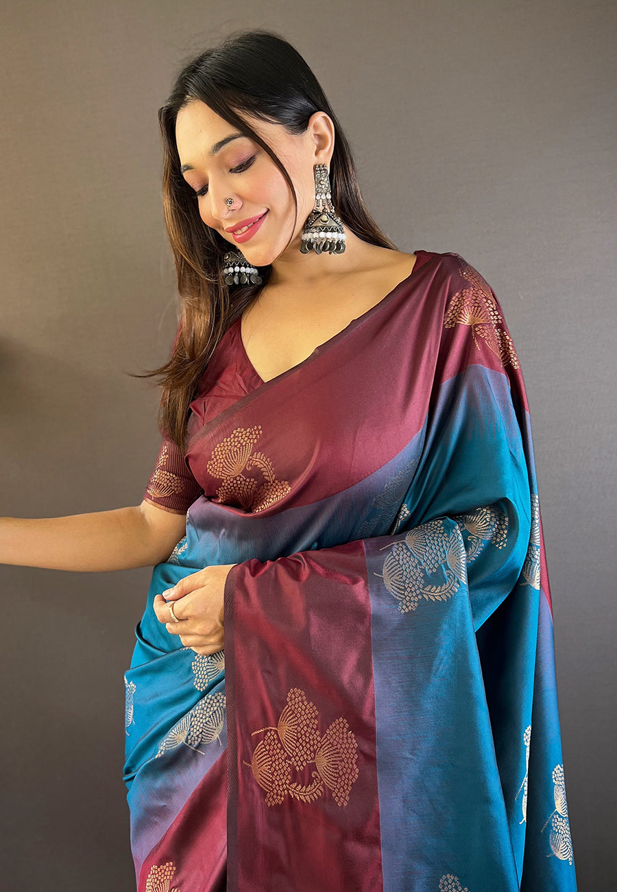 Sophisticated Soft Silk Saree | An Exclusive Designer Masterpiece