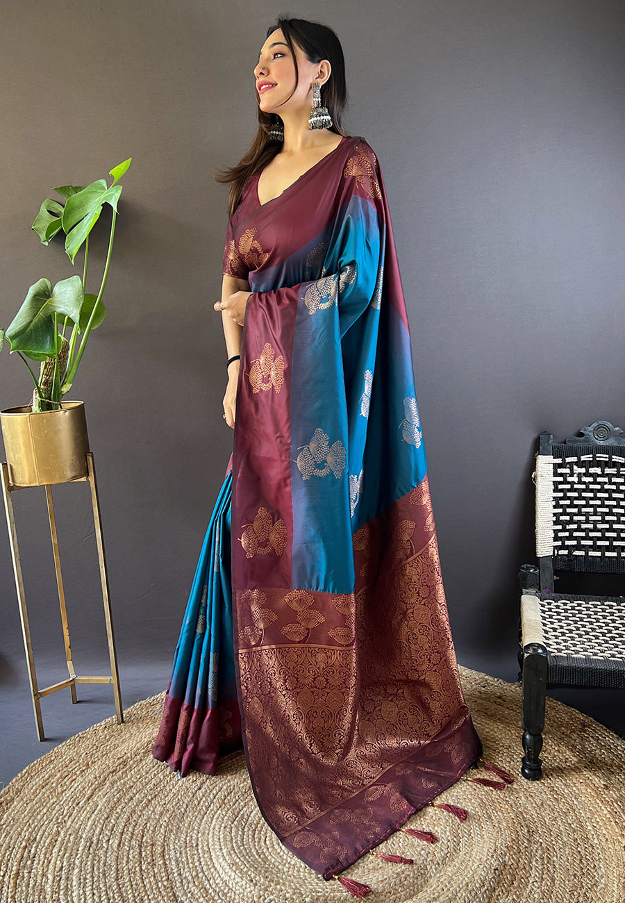 Sophisticated Soft Silk Saree | An Exclusive Designer Masterpiece