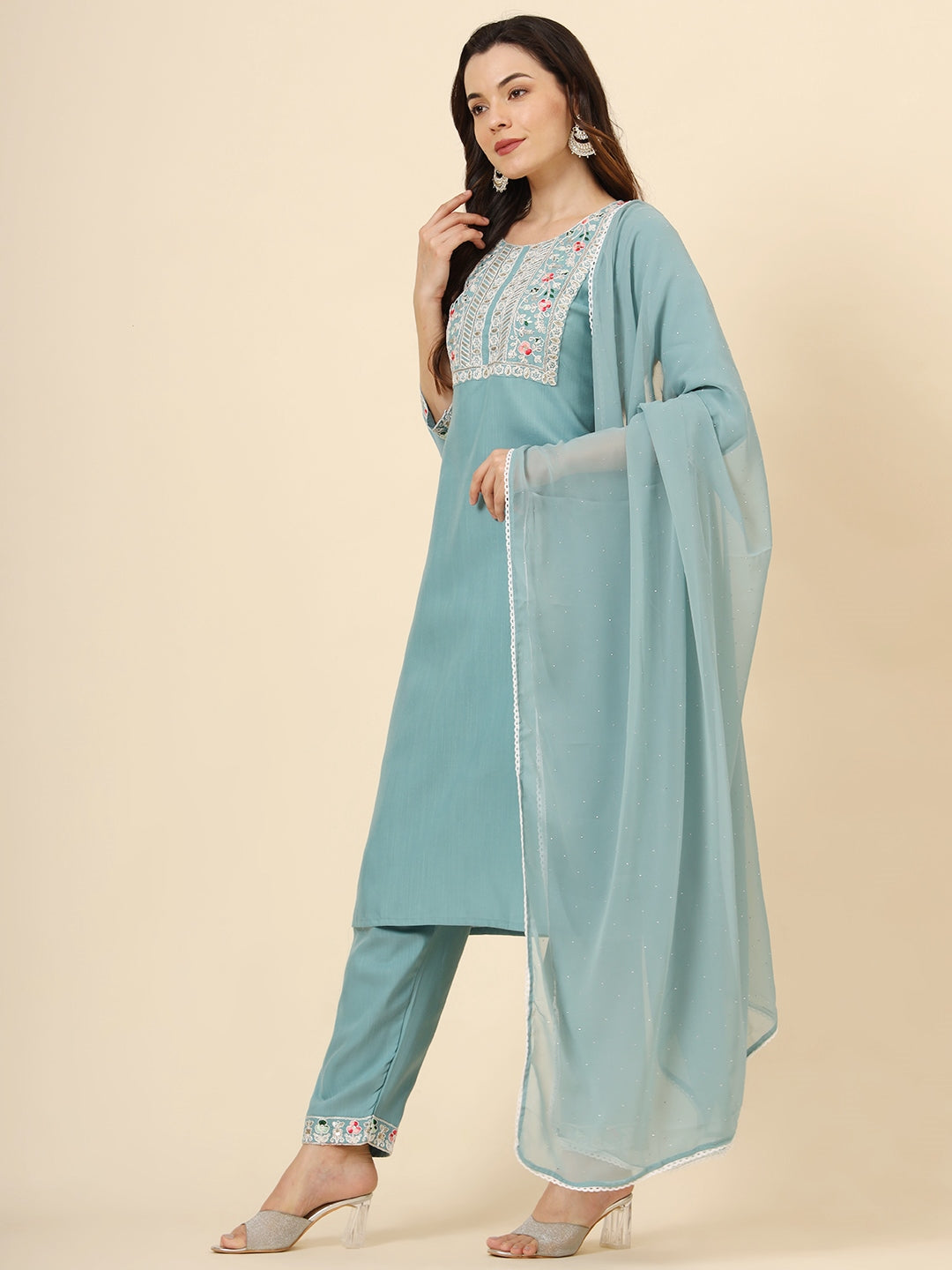 Graceful Cotton Salwar Kameez with Embroidery | Elegant Ethnic Wear for Women