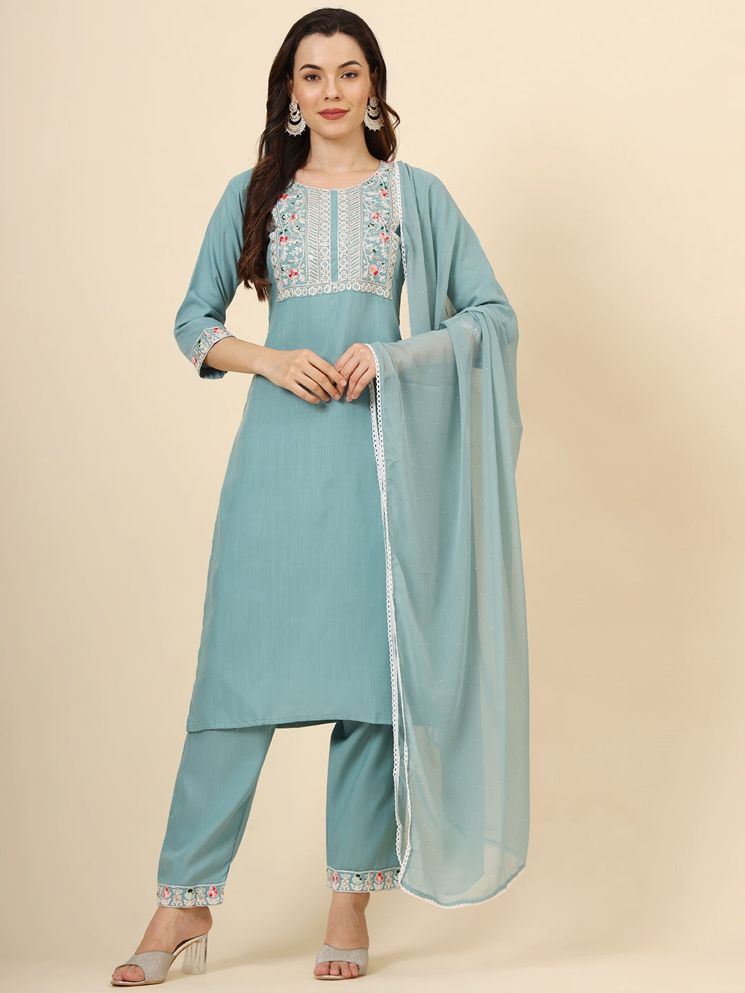 Graceful Cotton Salwar Kameez with Embroidery | Elegant Ethnic Wear for Women