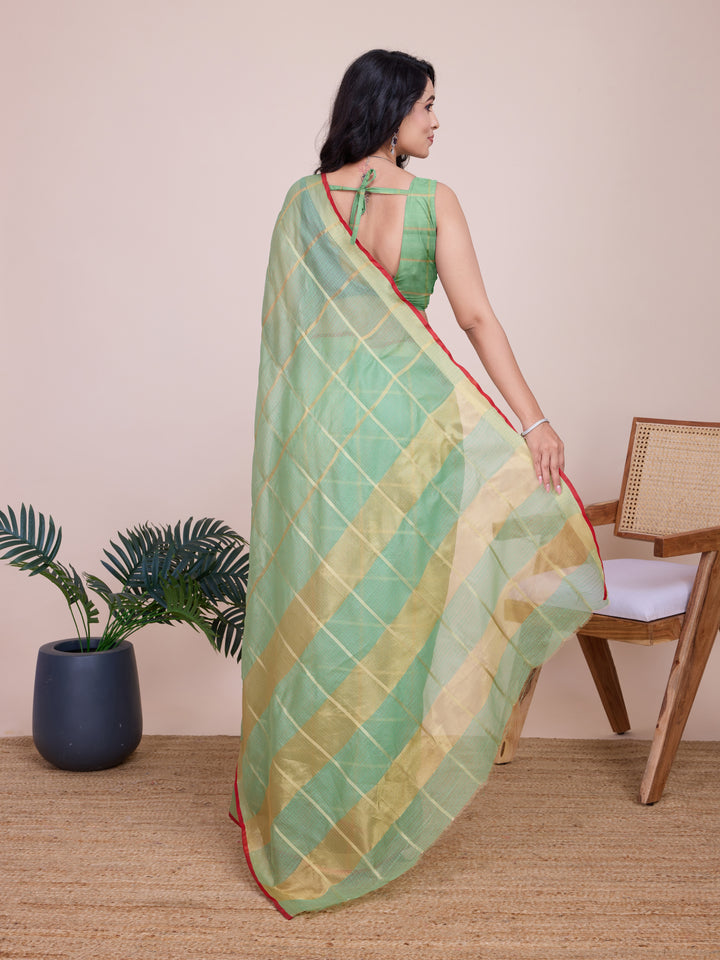 Stylish Kota Doriya Checked Saree with Blouse | Ideal Pick for Weddings and Parties