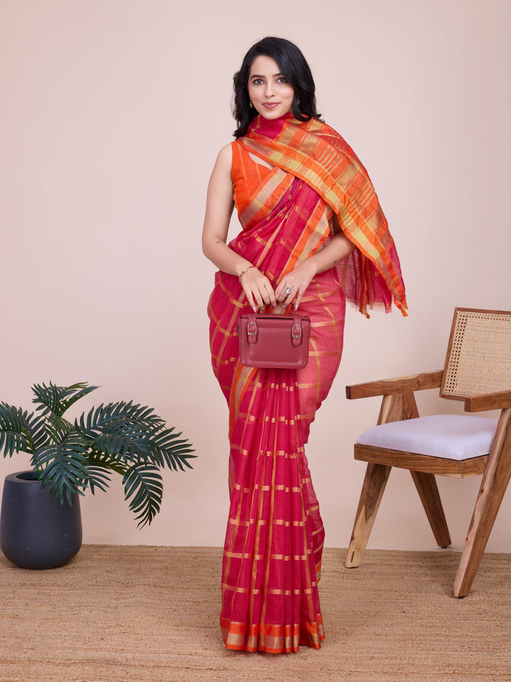 Beautiful Kota Doriya Saree with Blouse | Captivating Traditional Ensemble