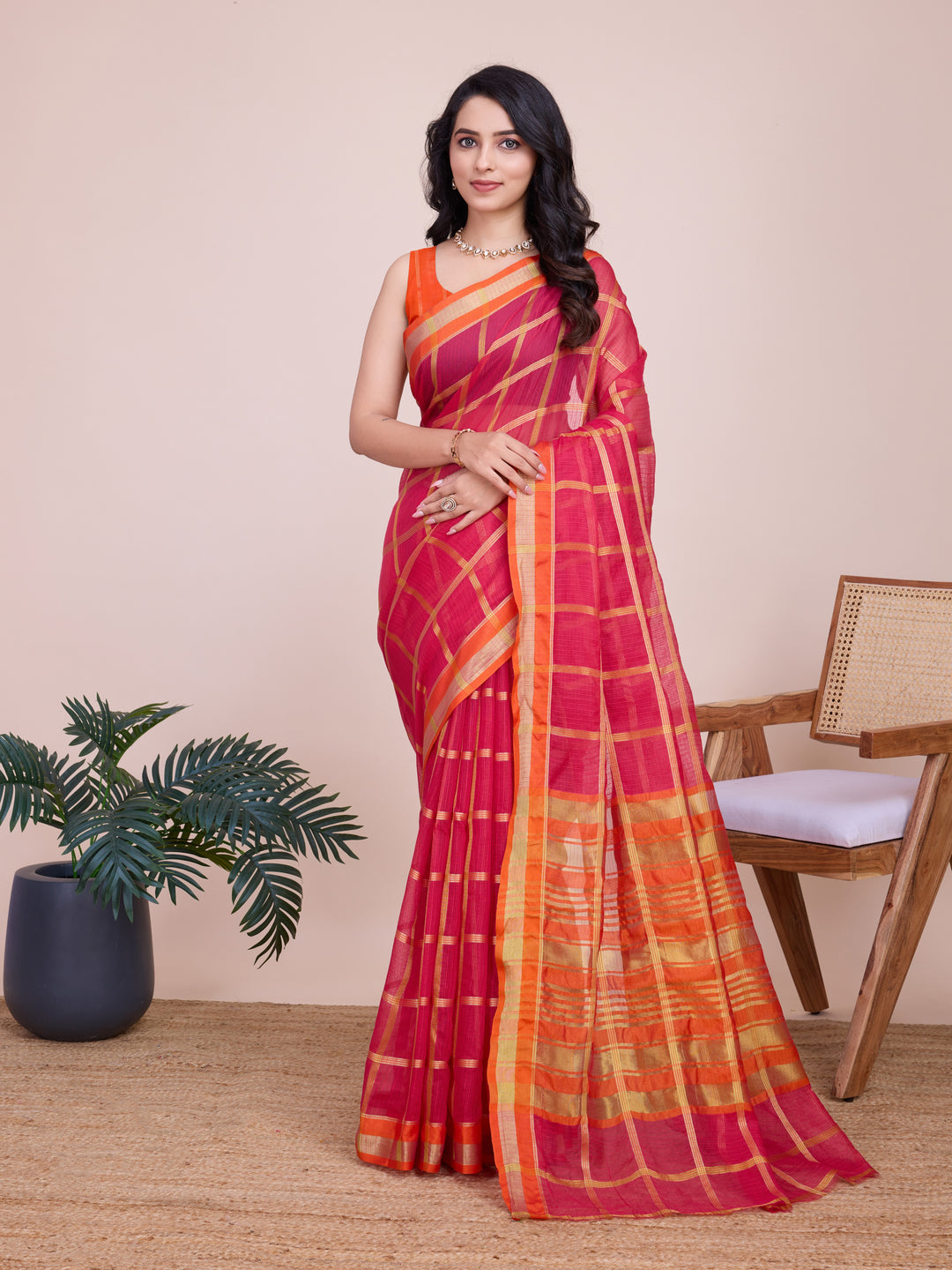 Beautiful Kota Doriya Saree with Blouse | Captivating Traditional Ensemble